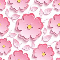 Фотообои Розовые абстрактные цветы 3d