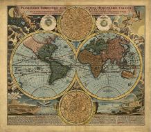 Фотообои Старинная карта, полушария