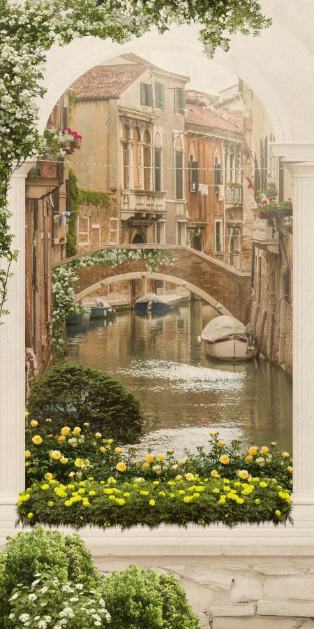 Картина на холсте Арка и мостик в Венеции, арт hd0876901
