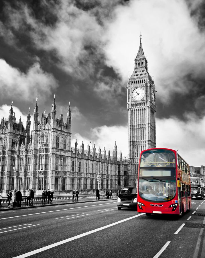 Картина на холсте лондонский автобус, арт hd1302701