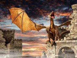 Фотообои Летающий дракон фентези