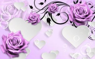 Фотообои Фиолетовые розы 3Д