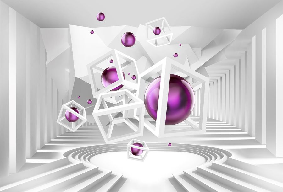 Фотообои 3D кубы и яркие шары
