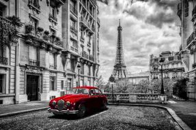Фотообои Париж черно белые