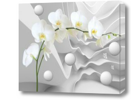 Картина Белые 3D орхидея