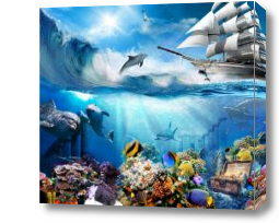 Картина Подводный мир океана и дельфины